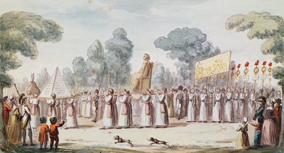 View of a Revolutionary Procession by French School